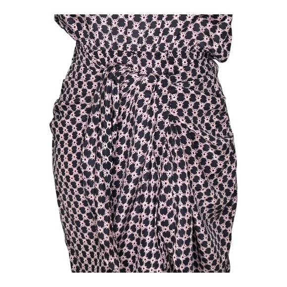 Isabel Marant Silk Tie Front Mini Dress Pink and Blue Pattern Size 38 Medium - Picture 6 of 8